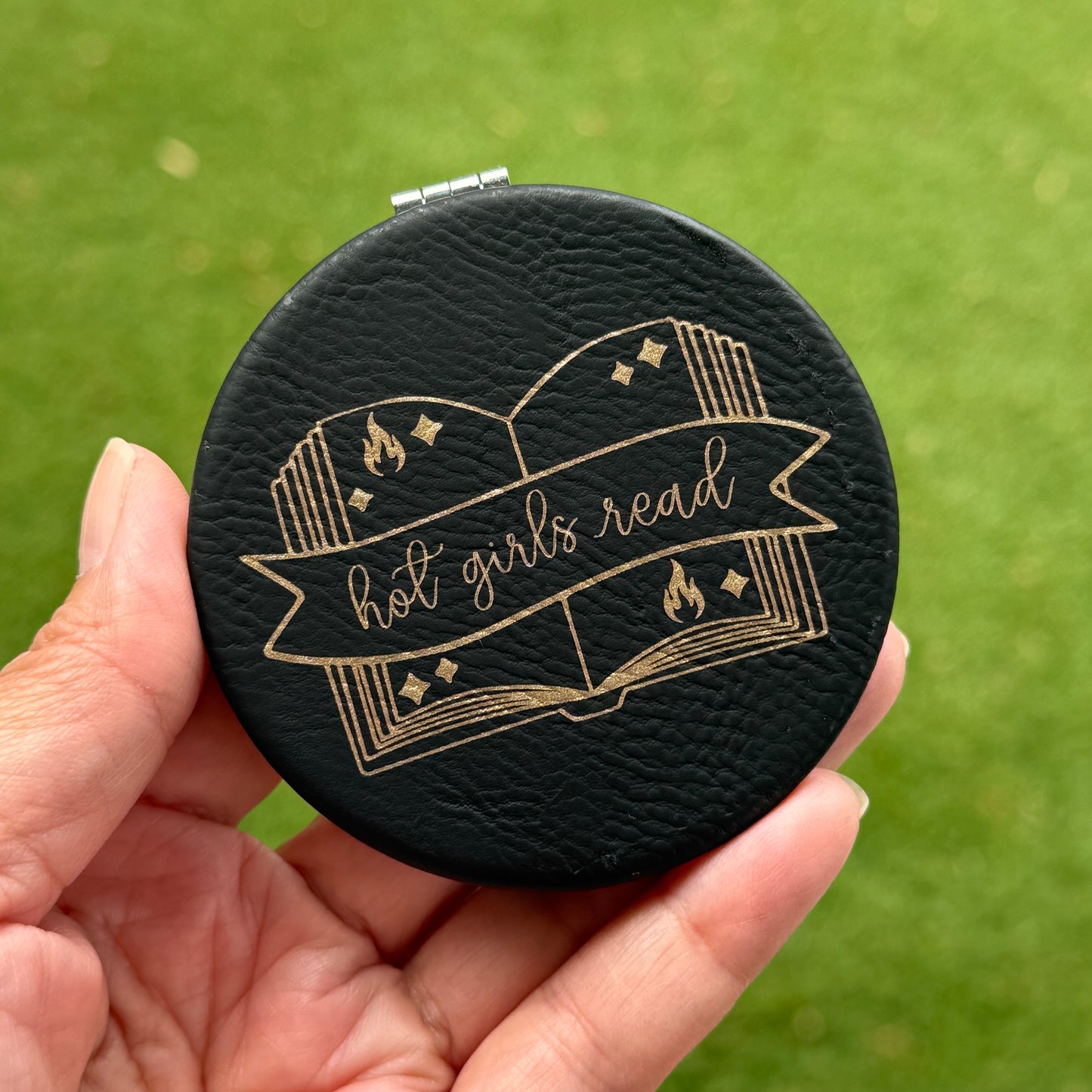 Hot Girls Read | Leatherette Compact Mirror