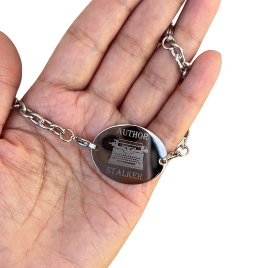Author Stalker |  Stainless Oval Adjustable Bracelet