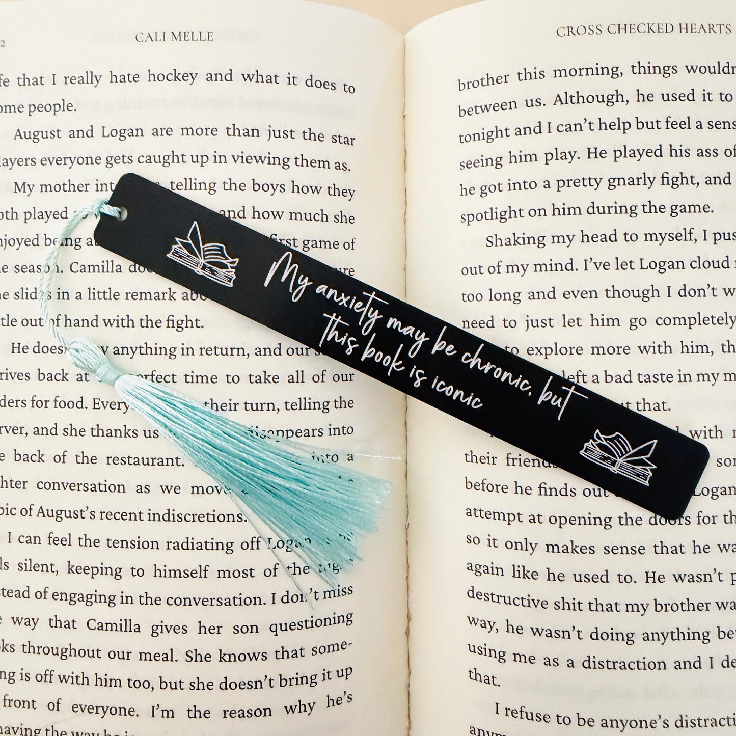 My anxiety may be chronic, but this book is iconic | Engraved Bookmark