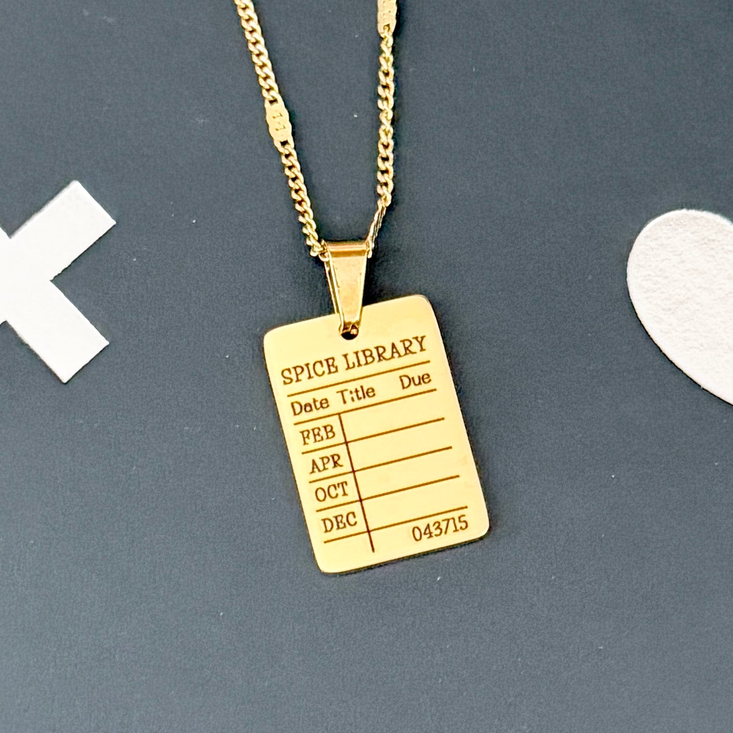 Spice Library | Library Checkout Card Necklace