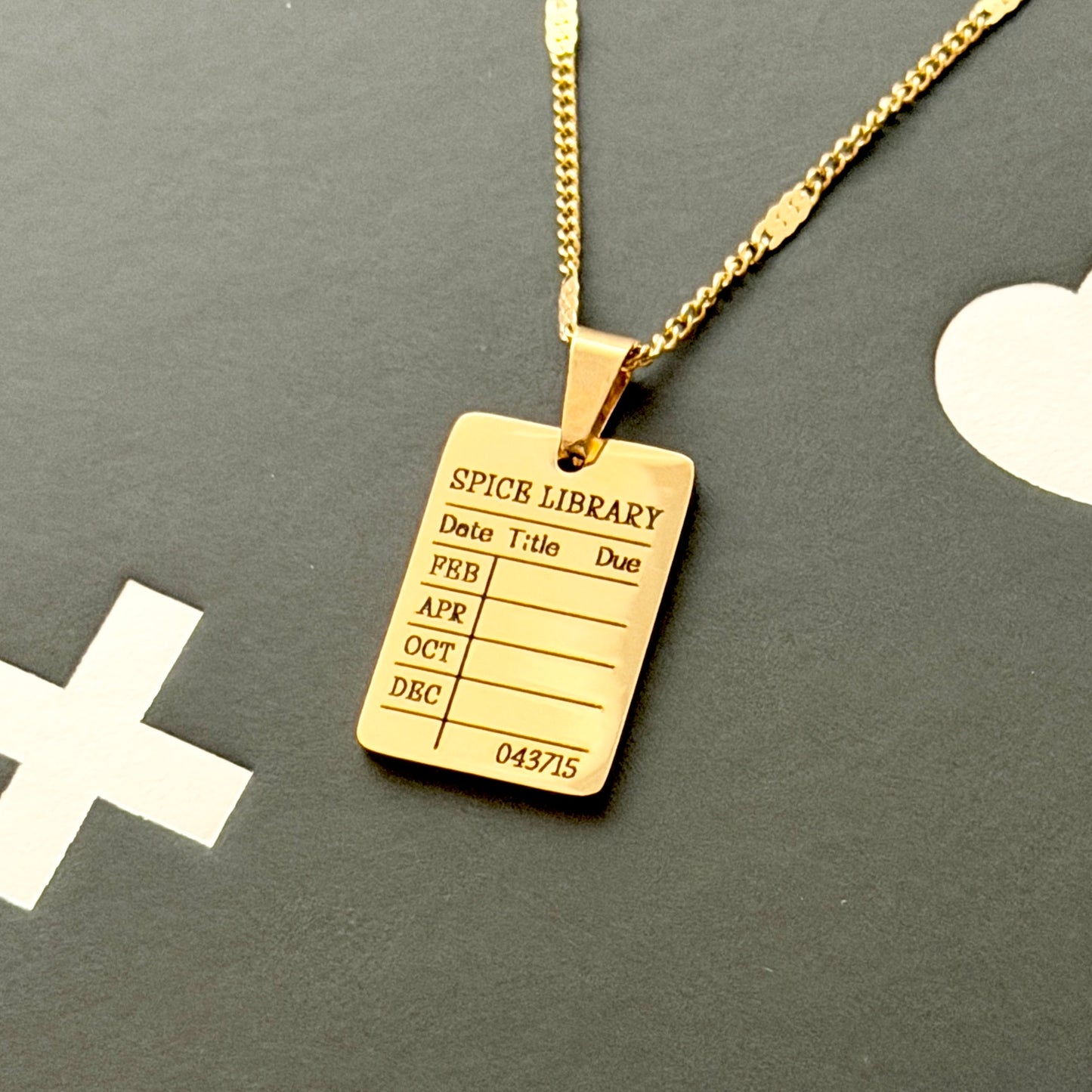 Spice Library | Library Checkout Card Necklace