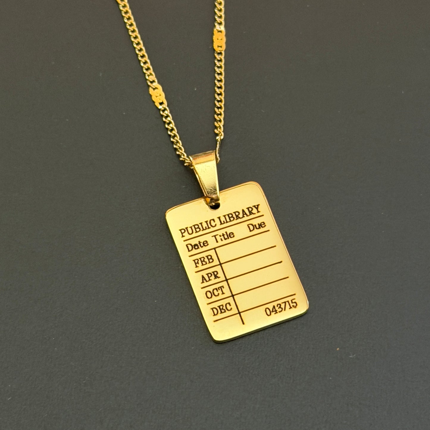 Public Library | Library Checkout Card Necklace