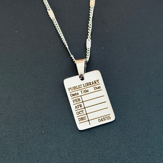 Public Library | Library Checkout Card Necklace