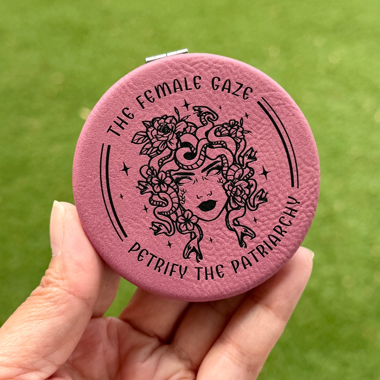 The female gaze - Petrify the patriarchy | Leatherette Compact Mirror