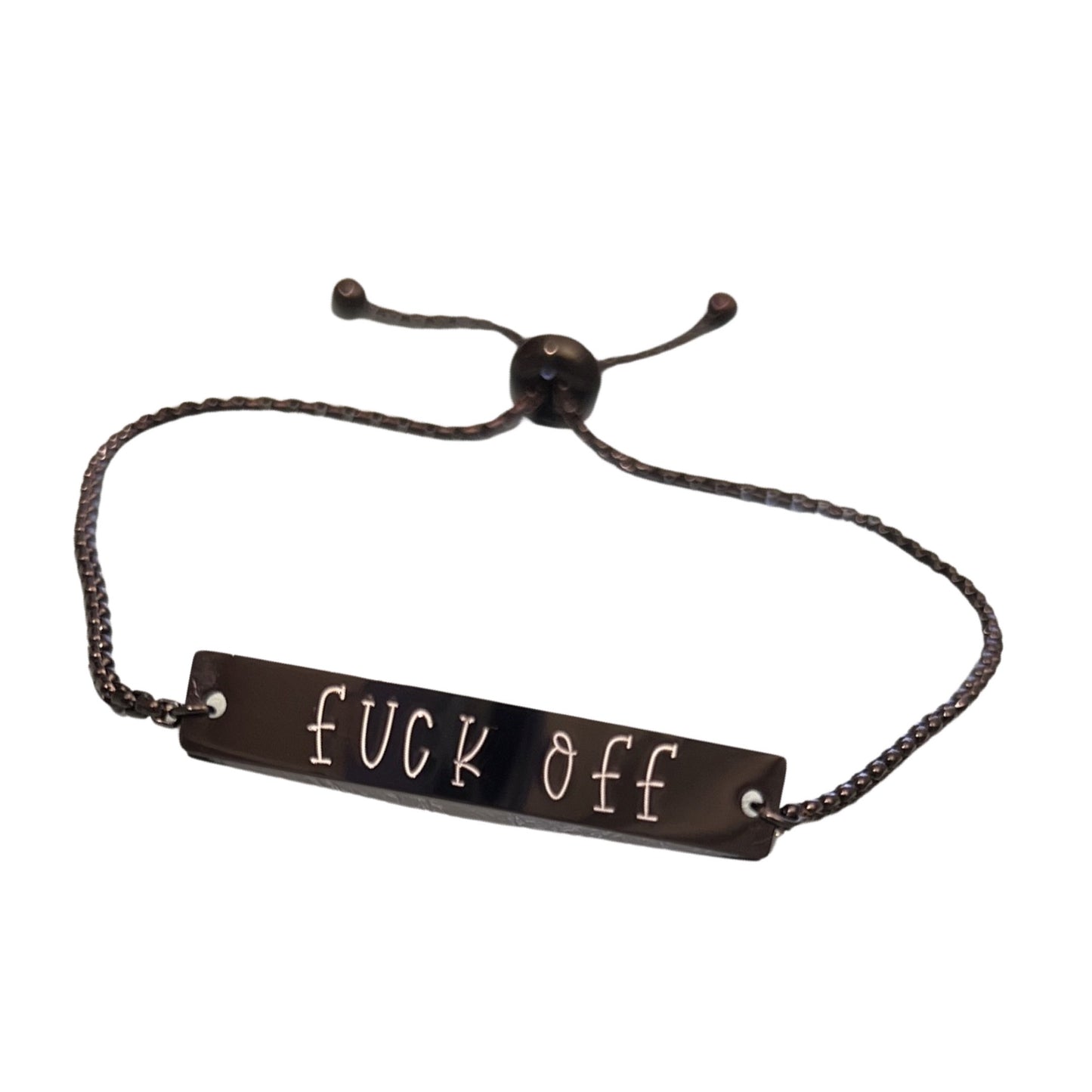 Fuck Off | Adjustable Bar Bracelet