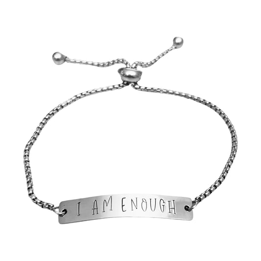 I Am Enough | Adjustable Bar Bracelet