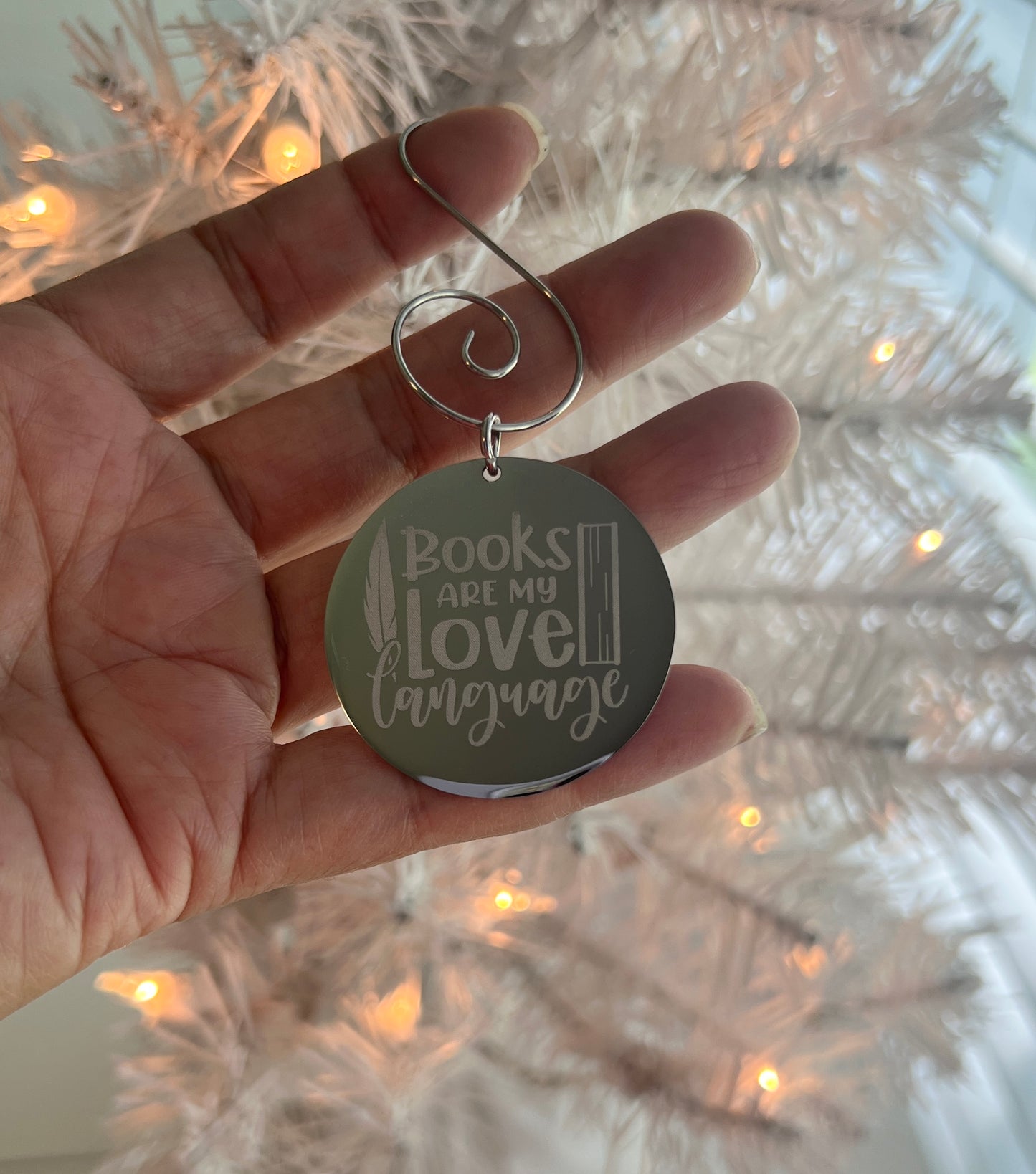 Book Are My Love Language | Engraved Holiday Ornament