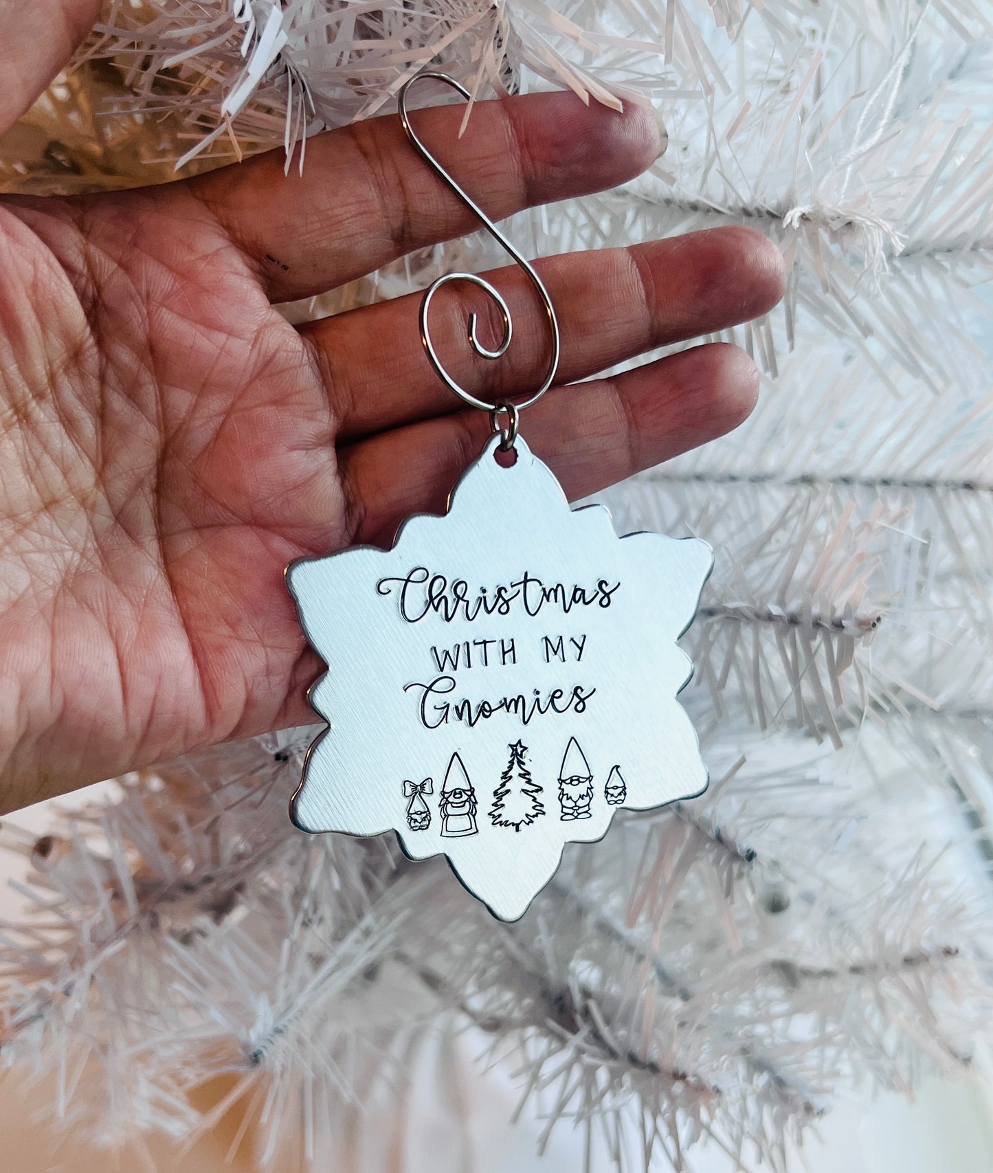 Christmas with my Gnomies | Hand Stamped Holiday Ornament