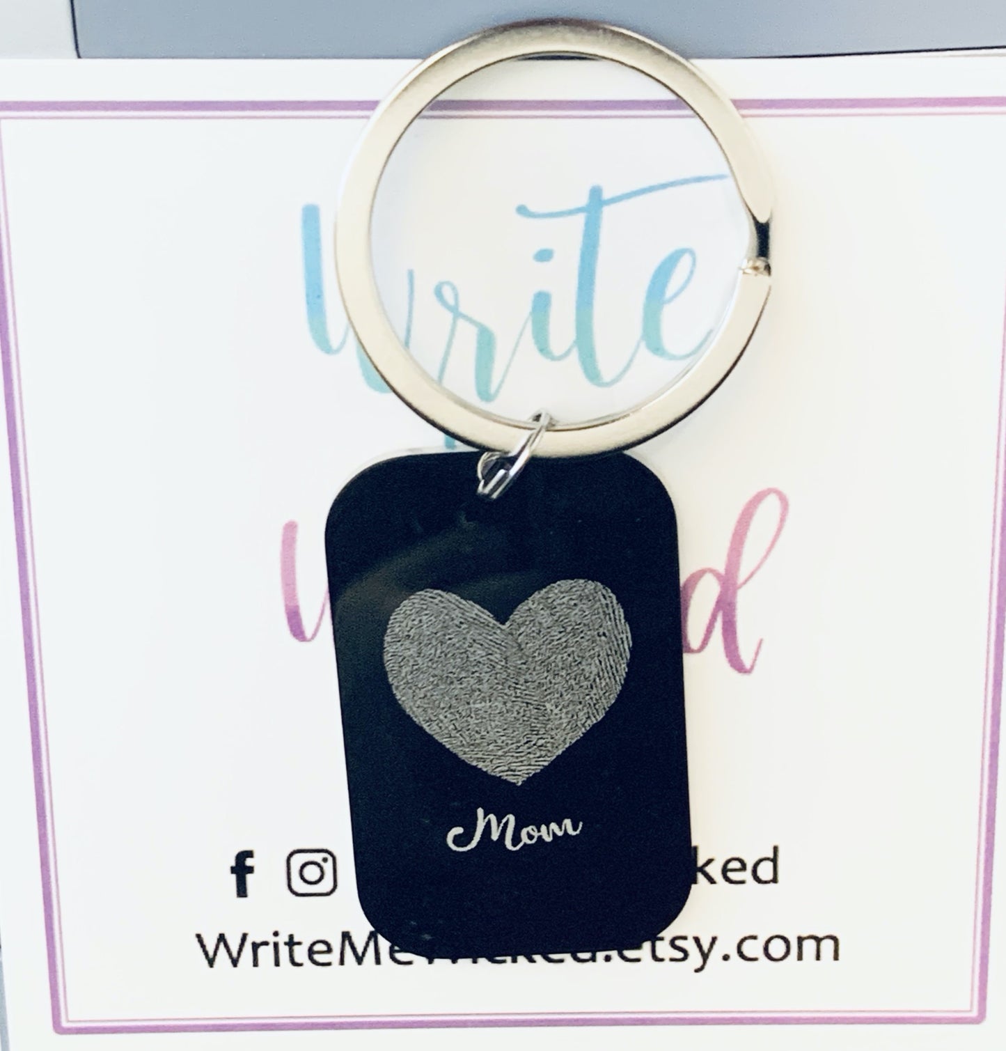 Personalized | Fingerprint Heart Necklace or Key Chain