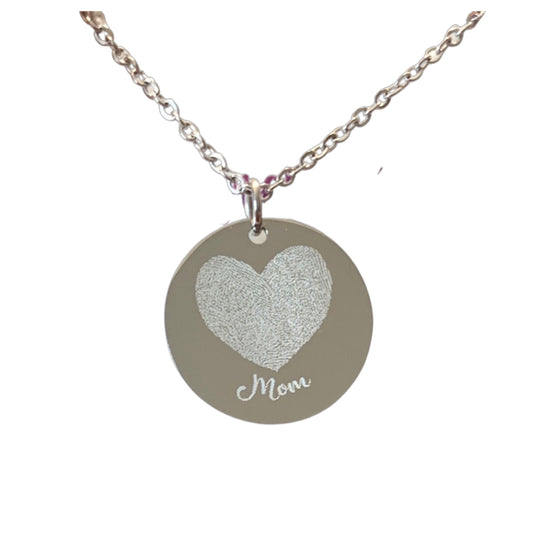 Personalized | Fingerprint Heart Necklace or Key Chain