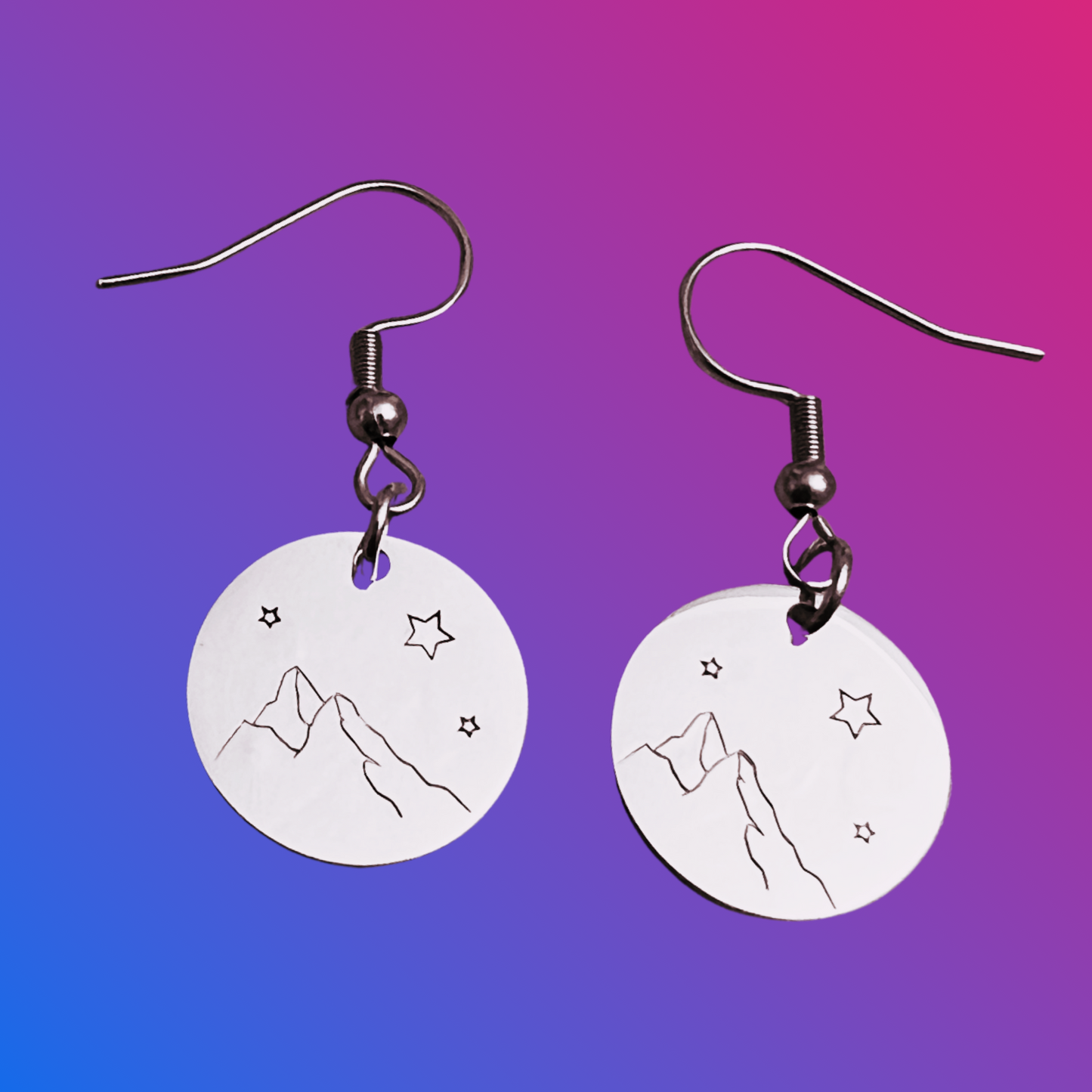 Mountain and Star Earrings