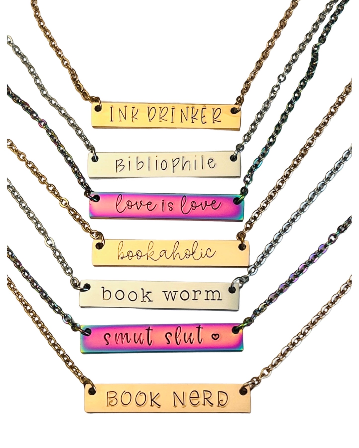 Book Nerd - Bar Necklace