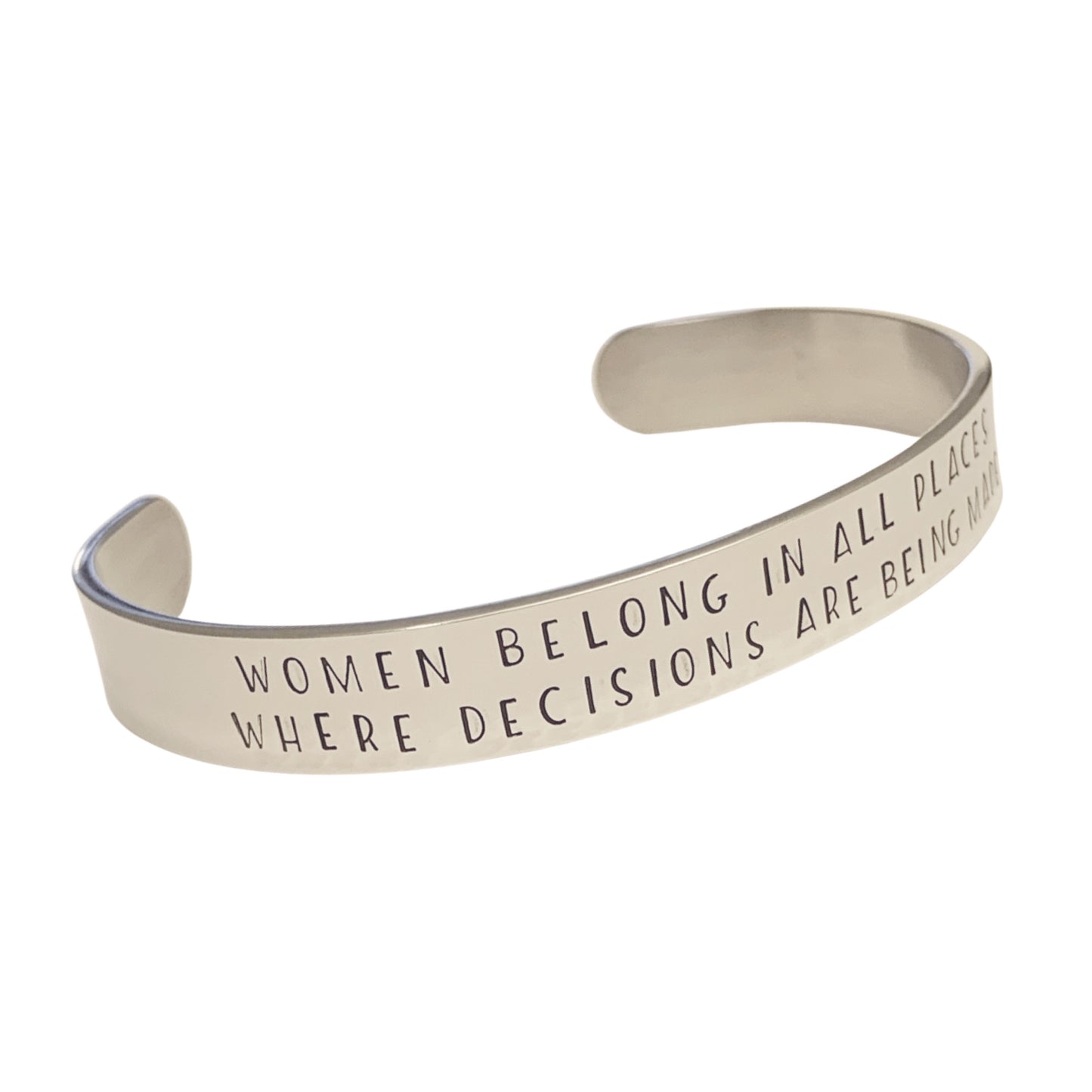 Women belong in all places where decisions are being made (RBG) - Cuff Bracelet