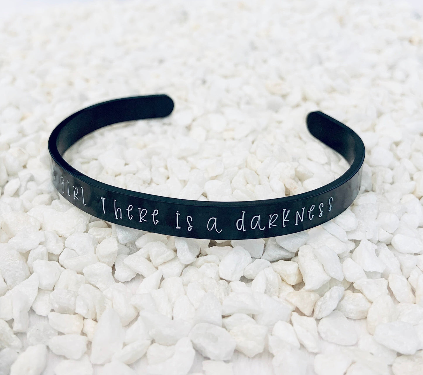 in the girl there is a darkness - Cuff Bracelet